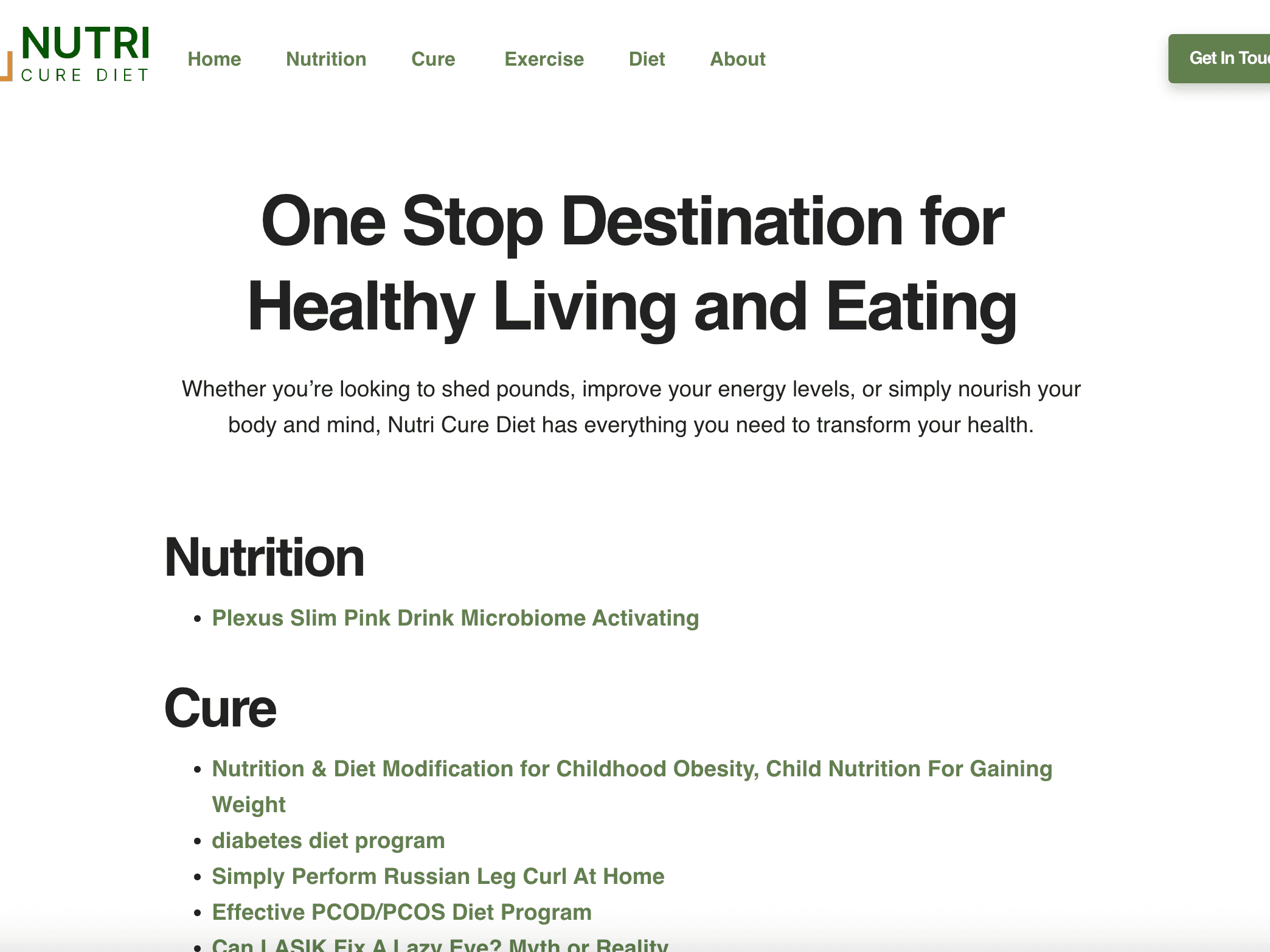 Nutricure Diet